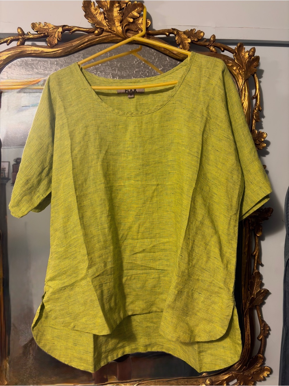 Flax Lime Green short sleeved tunic